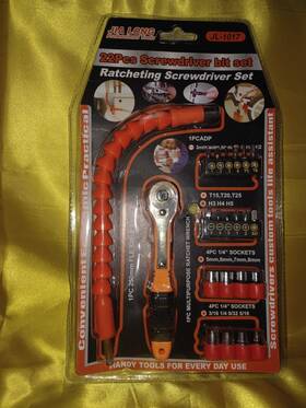 0690297 Jia Long 22pcs Screwdriver Bit Set Ratcheting Professional Tool