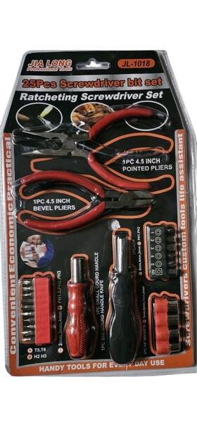Jl-1018 Jia Long Professional Tools Ratcheting 25 Piece Screwdriver Bit Set