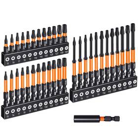 T5-t40 Josqnnia Sq01 Security Torx Bit Set 36-piece With 1/2/3 Inch Tamper Proof