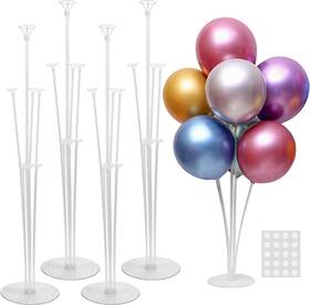 Pbpd-zp4-fba Joyypop 4 Sets Balloon Stand Kit For Table 10 X 5 1.5 Inches White