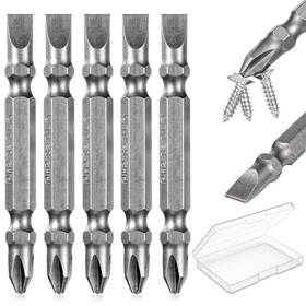 5354fhlq7797 Jxiwfvl 5pcs Impact Double End Screwdriver Bit Ph2/sl6 Phillips And Slotted Flathea