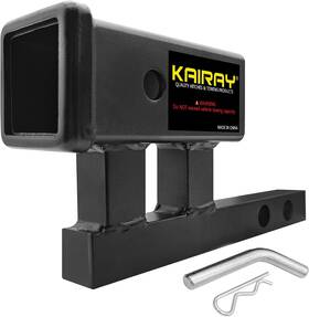 Hy007 Kairay 1-1/4 Inch To 2 Hitch Adapter Trailer Extension Riser With 4 Ris