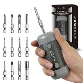 2412p Kaisi 12-in-1 Portable Multi Bit Screwdriver Set Phillips Flat Torx Hex Nut