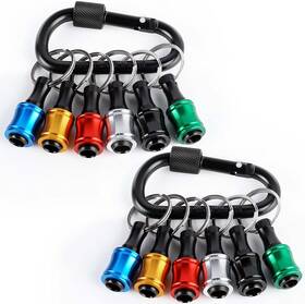 Katerk 445001136137 6pcs 1/4 Inch Hex Shank Aluminum Alloy Screwdriver Bits Holder 2 Sets Li
