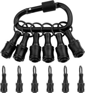Fba-is37118b-6ps-us Katerk 6pc Portable Bit Holder Keychain 1/4in Hex Shank Black Screwdriver Clip For