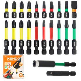 B0d17rpndz Kendo Screwdriver Bit Set 22pcs Magnetic Impact 1/4 Inch Hex Head Wrench Precisi