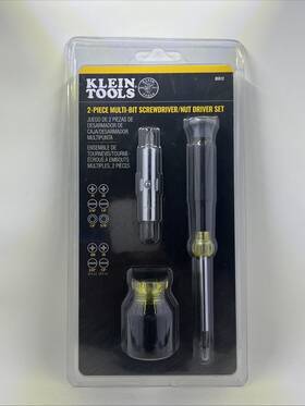 Klein 092644855122 2 Piece Stubby Multi-bit Screwdriver/nut Driver Set Electronics 85512 New
