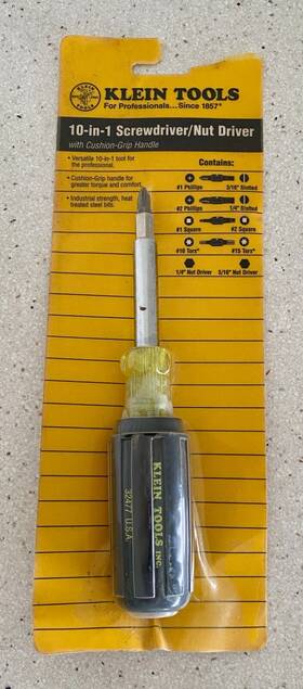 32477 Klein Tools 092644324864 10 In 1 Screwdriver Nut Driver Made Usa