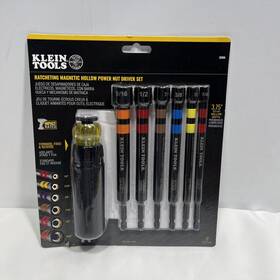 Klein Tools 092644329500 32950 Hollow Magnetic Color-coded Ratcheting Power Nut Drivers New