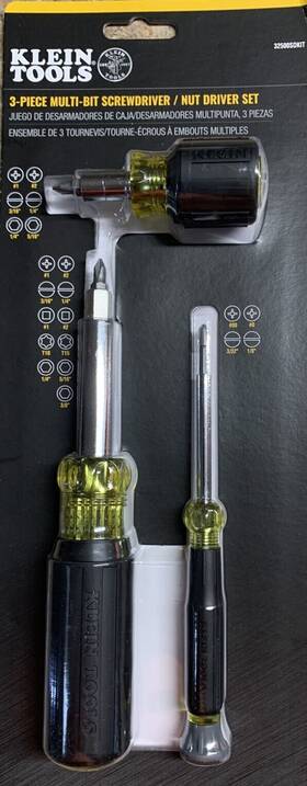 Klein Tools 092644329708 32500sdkit Kit 3-piece Multi-bit Screwdriver / Nut Driver Set