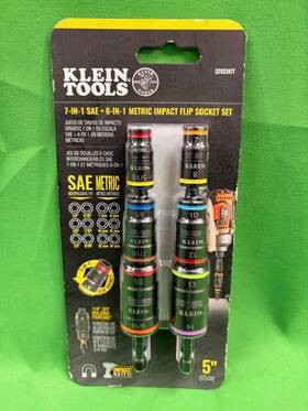Klein Tools 092644329784 7 In 1 Sae 6 Metric Impact Flip Socket Set 32933kit A4
