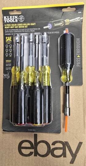 Klein Tools 092644654565 65456 Color-coded Hollow-shaft Hd Nut Driver Set 6pc Same Day Ship