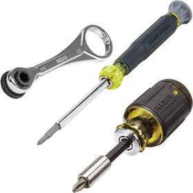 Klein Tools 092644855153 Multi-bit Screwdriver And Mini Ratchet Tool Set 3-piece