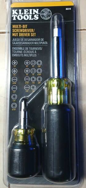 Klein Tools 092644855184 Multi-bit Screwdriver/nut Driver Set #85518 /new