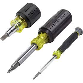 Klein Tools 313041463414 3pc Multi-bit Screwdriver Set Stubby Short Standard Length Micro
