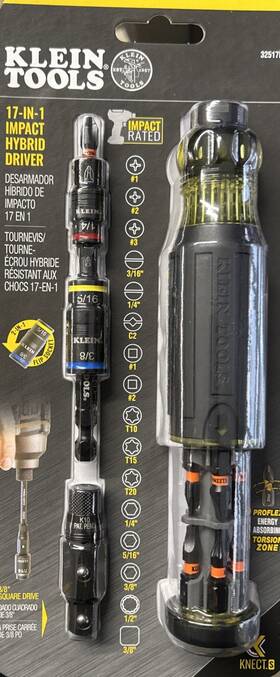 32517hd Klein Tools Knect 17-in-1 Impact-rated Hybrid Screwdriver/nut Driver