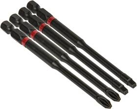 32795 Klein Tools Pro Impact Driver Bits Assorted Sizes 4 Pack Red