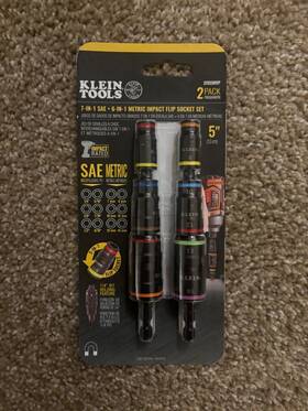 32933mvp Klein Tools - 2 Pk 7 In 1 Sae And 6 Metric Impact Flip Socket Set