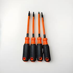 33734ins Klein Tools 4 Piece Slim Tip Insulated Screwdriver Set 1000v Rated Black Orange