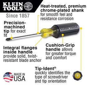 Klein Tools 445055925961 7-piece Assorted Screwdriver Set With Cushion Grip Handles