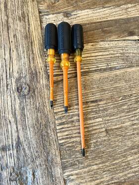 601-8-ins Klein Tools 601-4-ins Lot Insulated Screwdrivers 602-4-ins Cabinet Tip Flat
