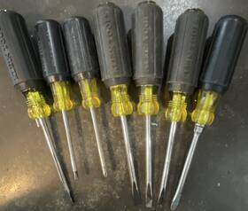 Klein Tools 609-6 Cushion Grip Screwdriver Set Phillips/slotted 7 Pc