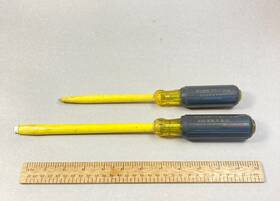 620-6 Klein Tools 620-8 Vintage Coated Flathead Screwdriver Cabinet Tip 2 Pc #620-8 Inch And #620-6 Usa