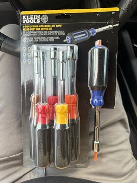 65411 Klein Tools Color-coded Hollow-shaft Heavy-duty Nut Driver Set 6-piece