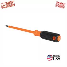 6846ins Klein Tools Insulated Screwdriver #2 Square Tip 6-inch Round Shank