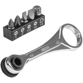 Klein Tools 705353895395 1/4 Inch Drive Electricians Mini Ratchet With Screwdriver Bits And Adapter