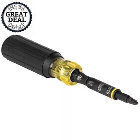 Klein Tools 726084507647 Multi Bit Impact Screwdriver 4 Nut Driver Cushion-grip Handle Quickly Switch New