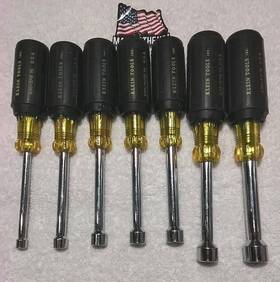 7630ktsae Klein Tools 7pc Tool Usa-made Hollow Nut Driver 3/16 Inch -1/2 Sae Set Usa