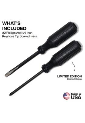 85442blk Klein Tools 2 Piece Blackout Screwdriver Set Limited Edition