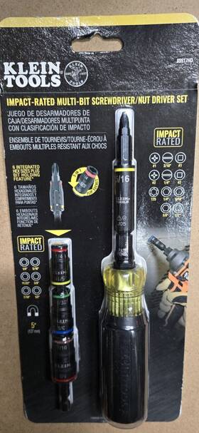 85517hd Klein Tools Impact-rated Multi-bit Screwdriver/nutdriver Set New