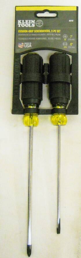 85742 Klein Tools #2 Phillips 3/16 Slot Cushion-grip Screwdriver Set Of 2