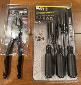 85805blk Klein Tools Limited Edition Blackout Screwdriver Set And Linemans Pliers Usa