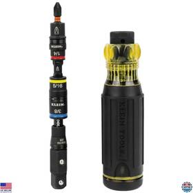 B0dsgfqtsy Klein Tools 17-in-1 Impact Screwdriver/nut Driver Magnetic 11 Bits 3 Nut Drivers Adapter