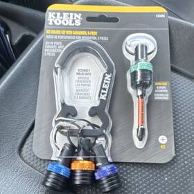 K33850 Klein Tools 5-piece Bit Holder Set With Carabiner Auto-lock