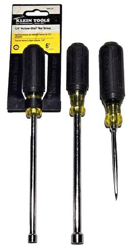 Klein Tools Lot Nut Driver 6 Hollow-shaft 646 1/4 3/8 Awl 092644650314 Inch Sae Scratch 650