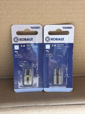 1873513 Kobalt #1 2-pack 1-in Insert Bits Square Recess Lot Of 2