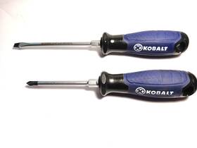 525824 Kobalt Soft Cushion Grip Screwdriver Lot 3/16 Inch Flat #1 X 3 Slotted Usa