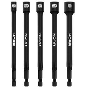Kibpp026 Korr Tools 5pc Impact Rated Magnetic 6 Inch Nutsetter Set 1/2 7/16 3
