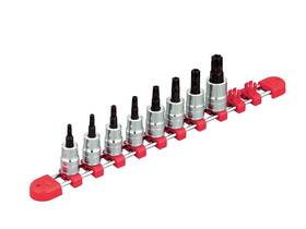 Ktc-tbt3s08th Ktc 3/8 Inch Sq. Short T-type Torx Bit Socket Set For Tamper Resistance