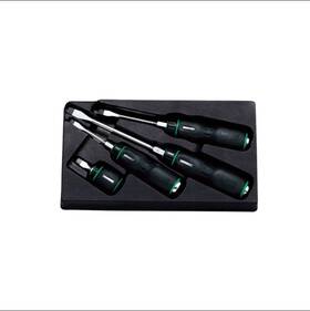 Ktc Ntd1m04 Nepros 4-pc Resin Cushion Grip Slotted Screwdriver Set Premium Japan