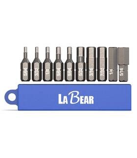 Labear 710949320782 10pc Sae 1 Inch Long Tamper Hex Security Bits 1/4 Shank Head Allen W