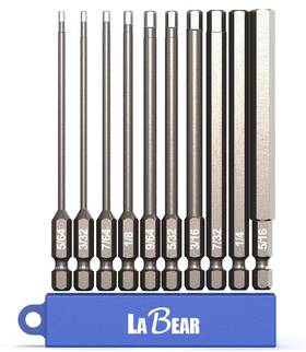 Labear 710949320836 - 10pc Sae 4 Inch Long 1/4 Shank Hex Head Allen Wrench Screwdriver B