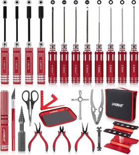 Laegendary 850021695279 Rc Car Tool Kit Screwdriver Set Pliers Wrench Body Reamer 25 Pcs