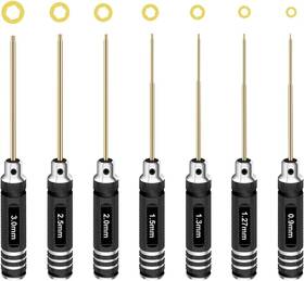 Hex7rc Langtu Hex Driver Set Allen Screwdriver Kit 0.9mm 1.27mm 1.3mm 1.5mm 2.0mm 2.5mm 3