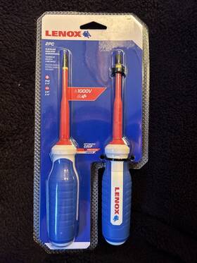 Lenox 885911596237 2-piece Plastic Handle Insulated Screwdriver Set 1000 Volts