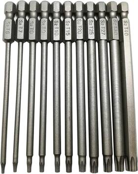 Lerom 313029016090 Long Torx Security Head Screwdriver Drill Set 1/4 Inch Hex Shank T6 T7 T8 T9 T10